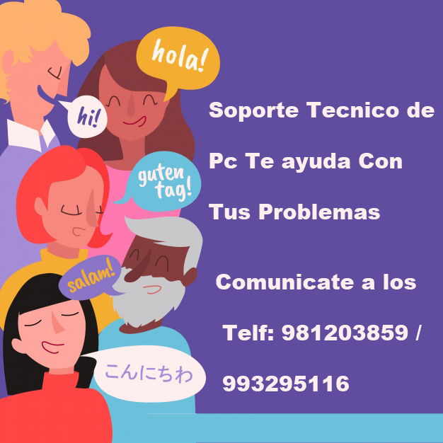 Comunicate con soporte tecnico de pc